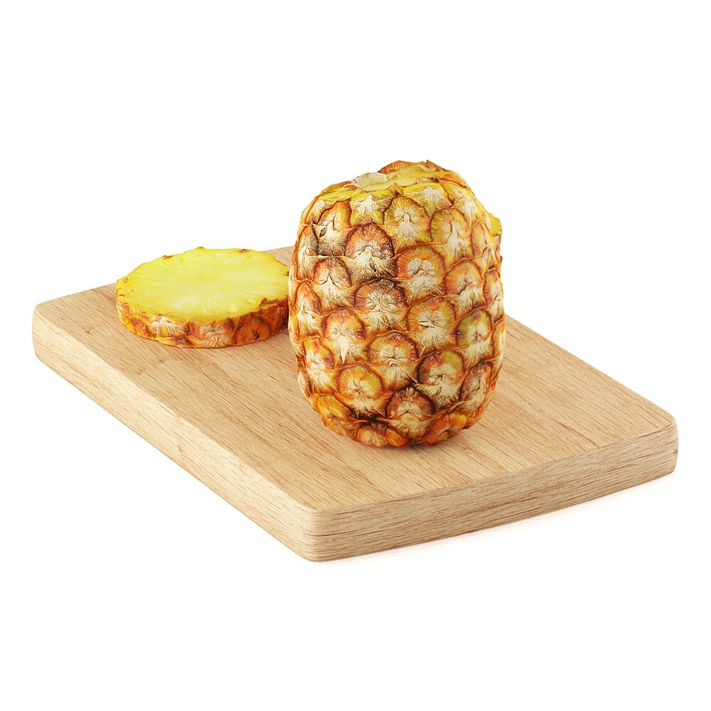 Rodajas Frescas Piña Sobre Tabla Madera Modelo 3D - Descargar Fruta ...