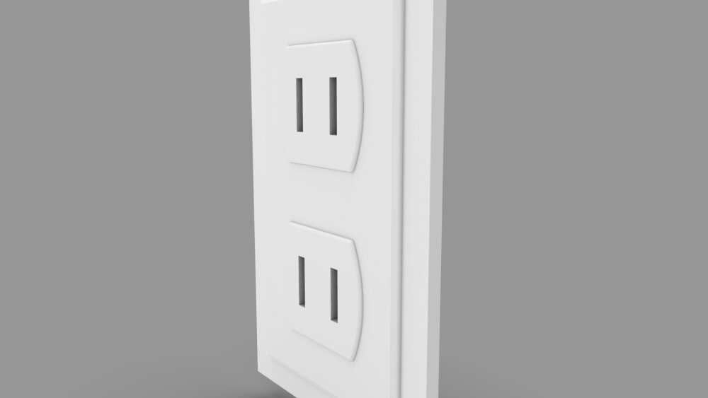 Wall Switch and Plug Socket 3D model - Download Building components on ...