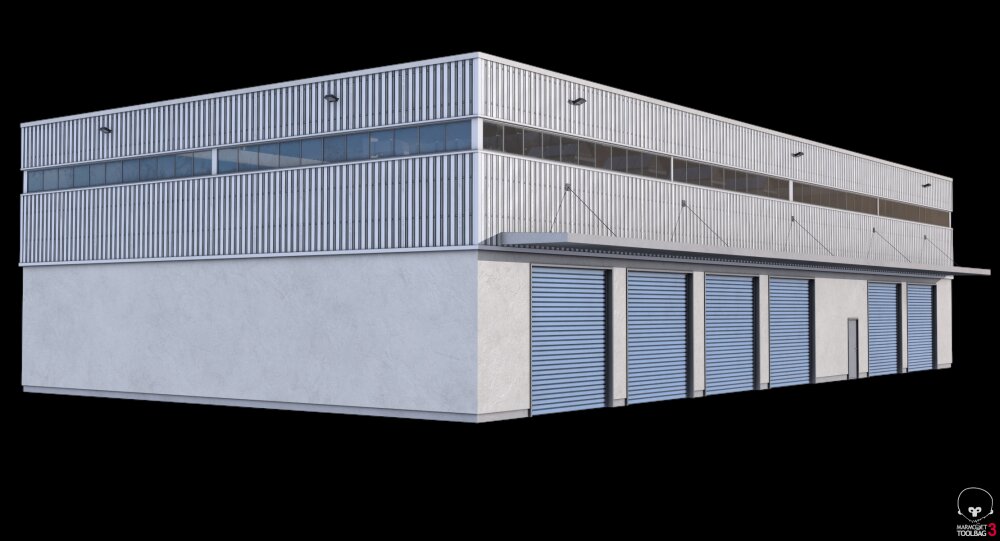Industrial Warehouse with Multiple Loading Bays Pbr 3D model - Download ...