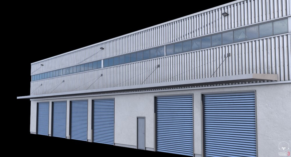 Industrial Warehouse with Multiple Loading Bays Pbr 3D model - Download ...