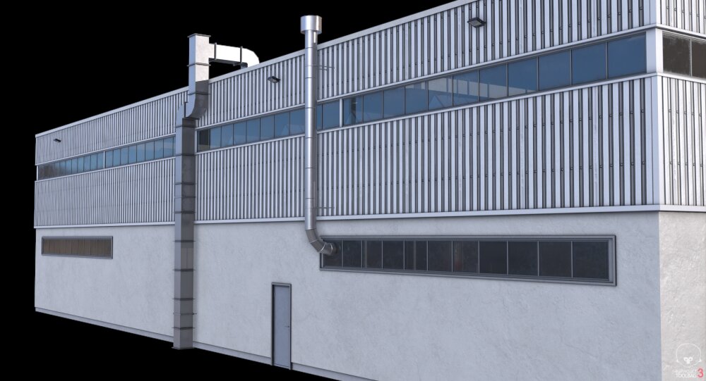 Industrial Warehouse with Multiple Loading Bays Pbr 3D model - Download ...
