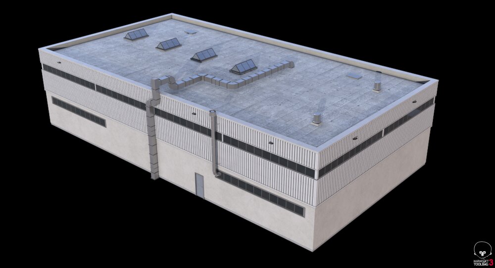 Industrial Warehouse with Multiple Loading Bays Pbr 3D model - Download ...