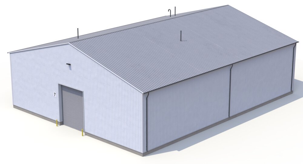 Industrial Warehouse with Dual Loading Bays 3D model - Download ...