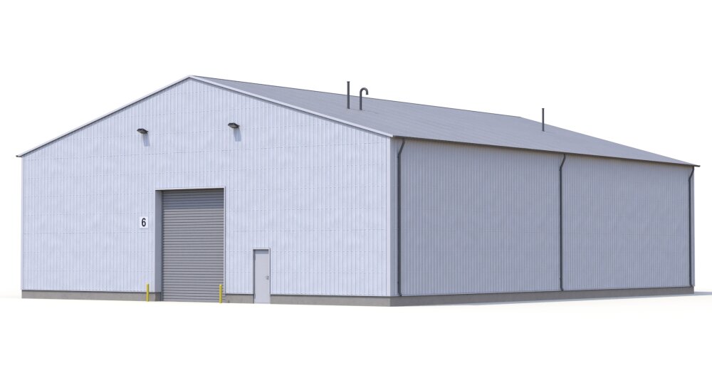 Industrial Warehouse with Dual Loading Bays 3D model - Download ...