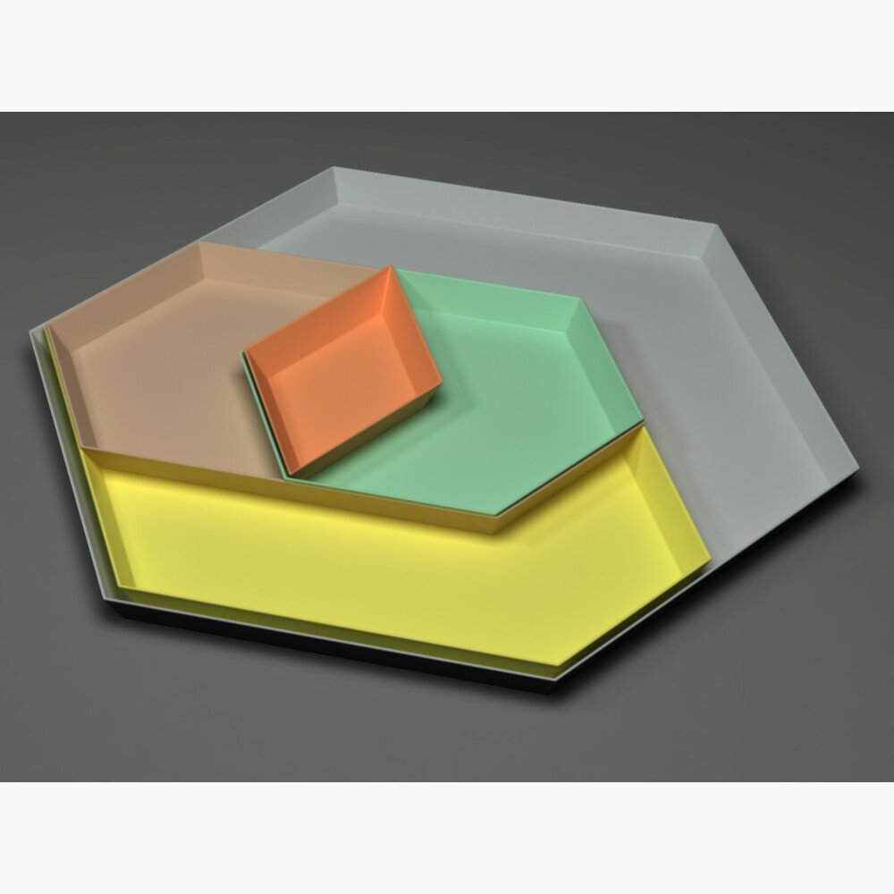 HAY カレイド トレイ セット 3Dモデル - ダウンロード テーブルウェア