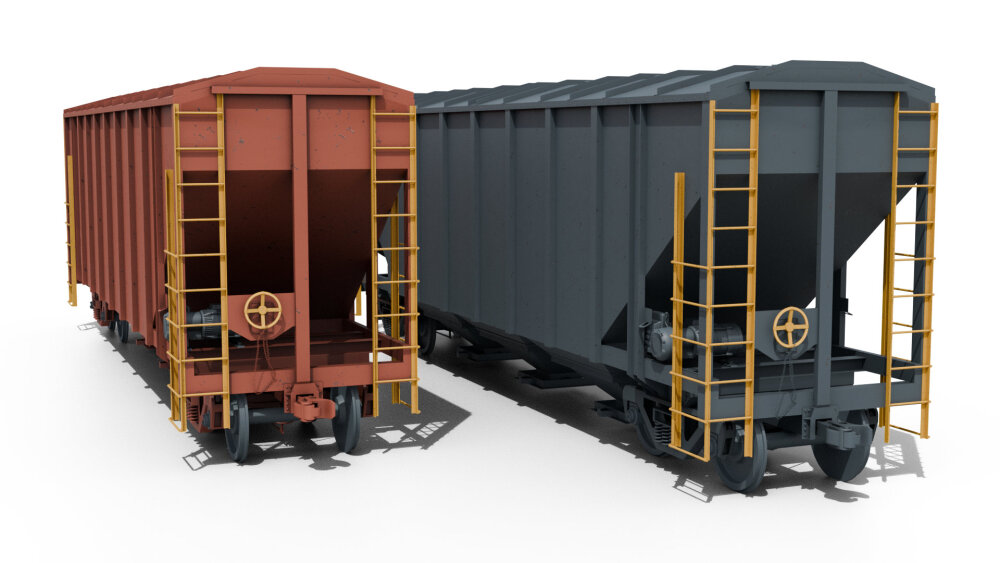 Freight Rail Grain Hopper Train Wagon 3D model - Download Rail wagons ...