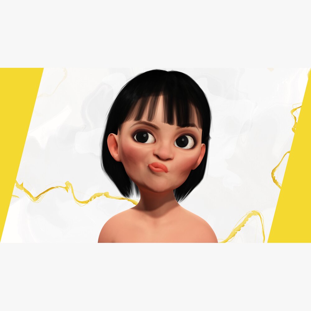 Сartoon Сute Woman Stylized 3D model - Download Cartoon characters on ...