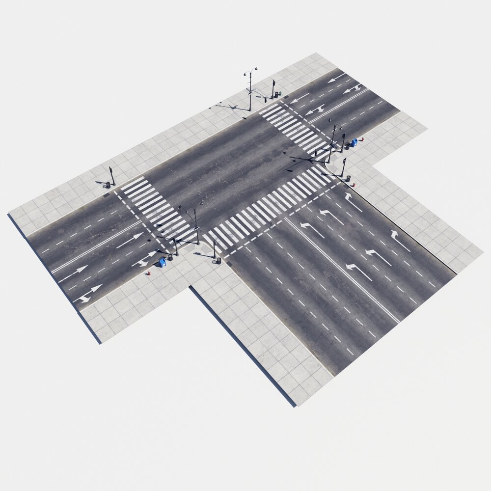 Carretera Modular 42 Modelo 3D - Descargar Elementos de la calle on ...