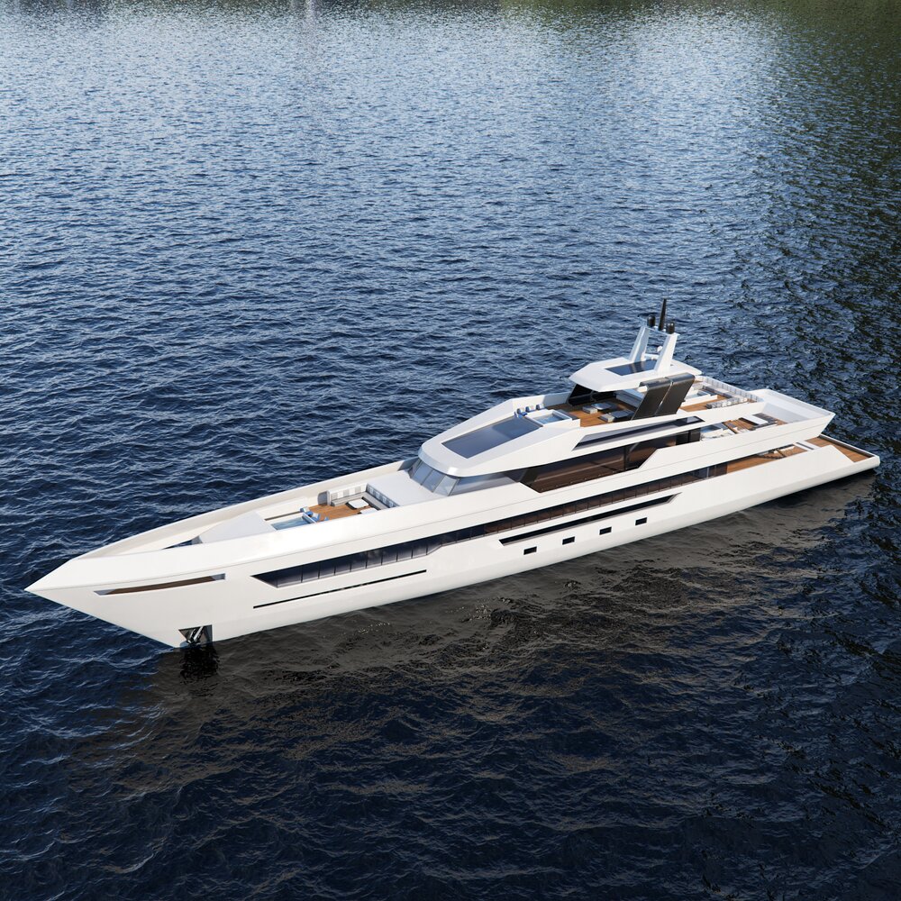 Luxury Modern Yacht White 3D model - Download Yacht on 3DModels.org