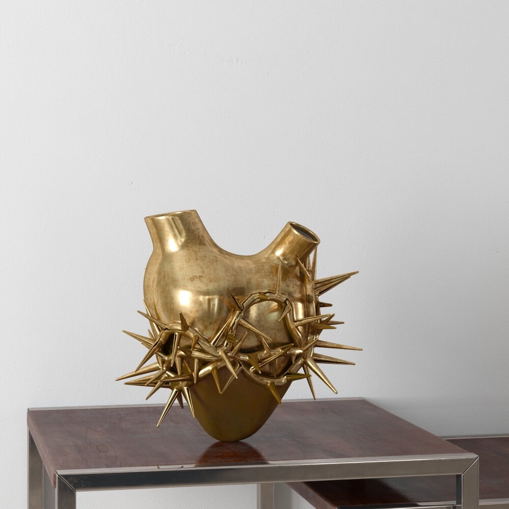 金色のトゲつき花瓶 3Dモデル - ダウンロード 飾り付け オン 3DModels.org