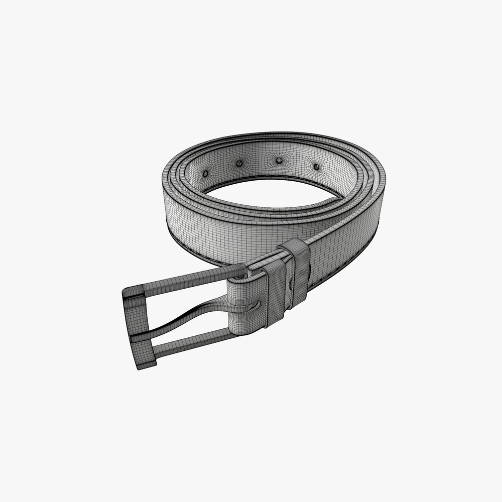 3D Smooth Leather Belt (Black - 1011)-Mens Belt main image 1