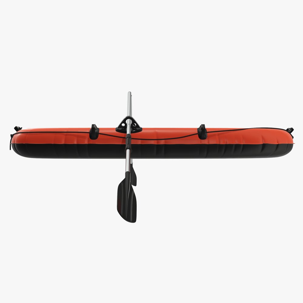 Inflatable Raft with Dual Oars and Safety Ropes 3D model - Download ...