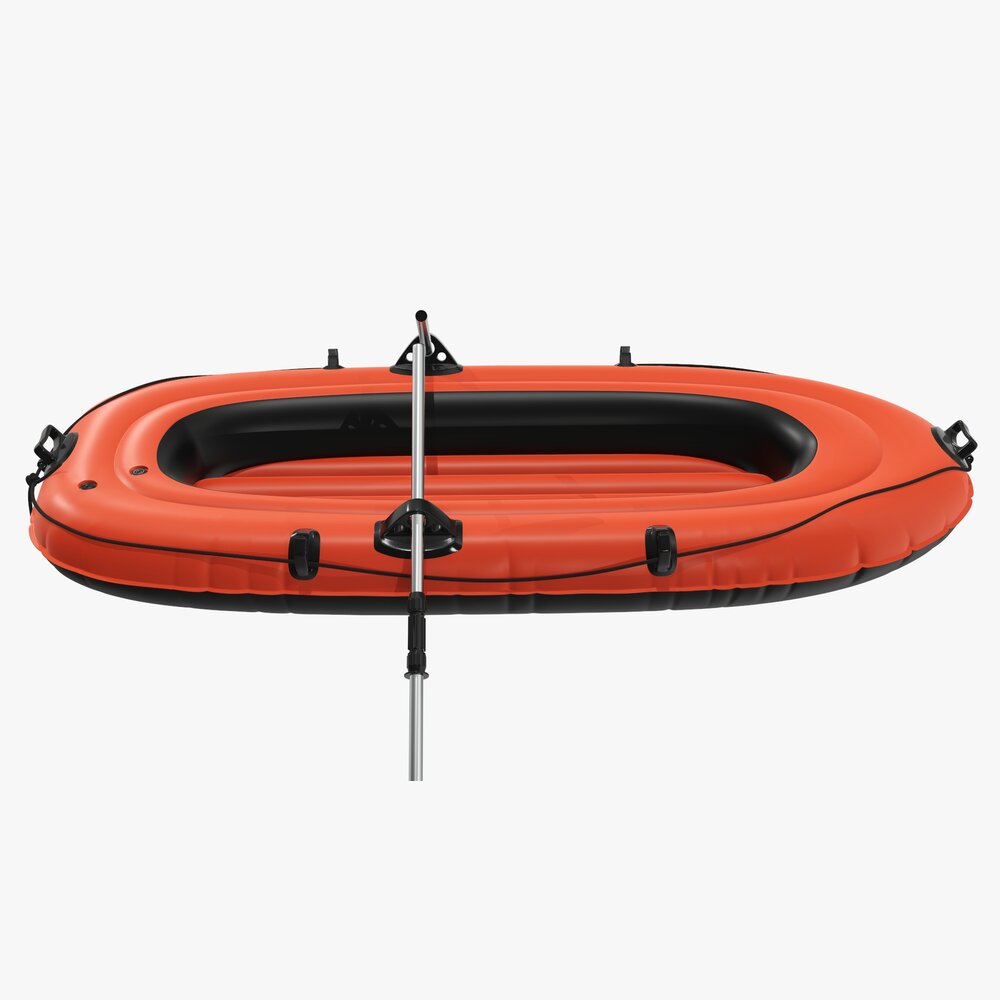 Inflatable Raft with Dual Oars and Safety Ropes 3D model - Download ...