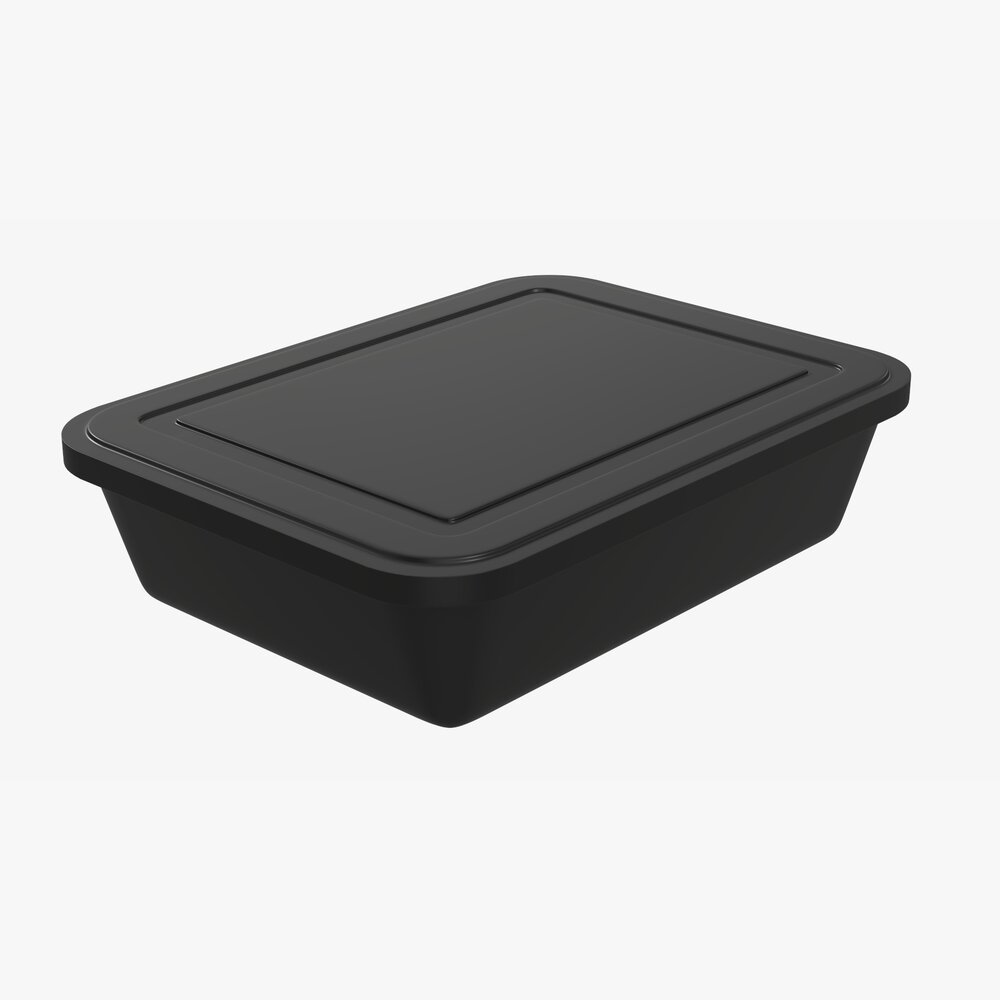 Plastic Food Container Box Tray With Label Mockup 05 3D model ...