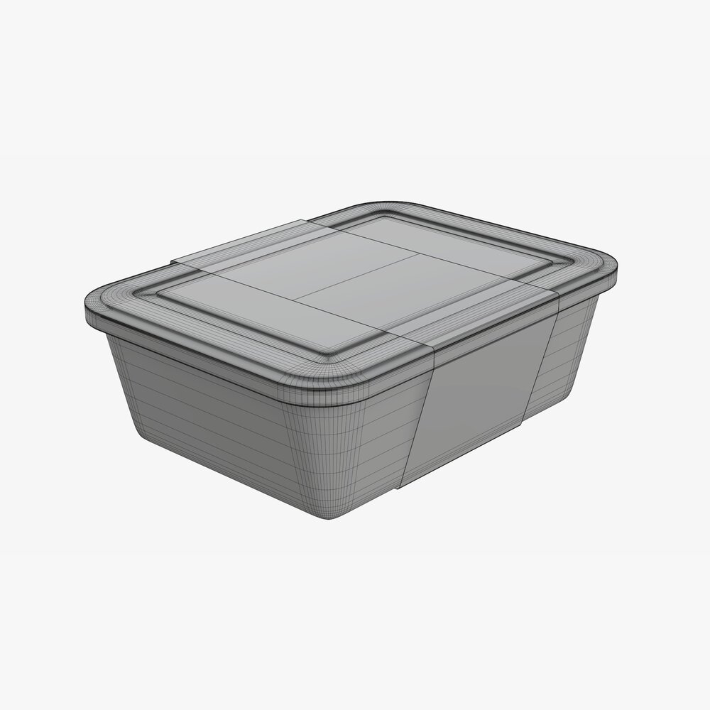 Plastic Food Container Box Tray With Label Mockup 06 3D model ...