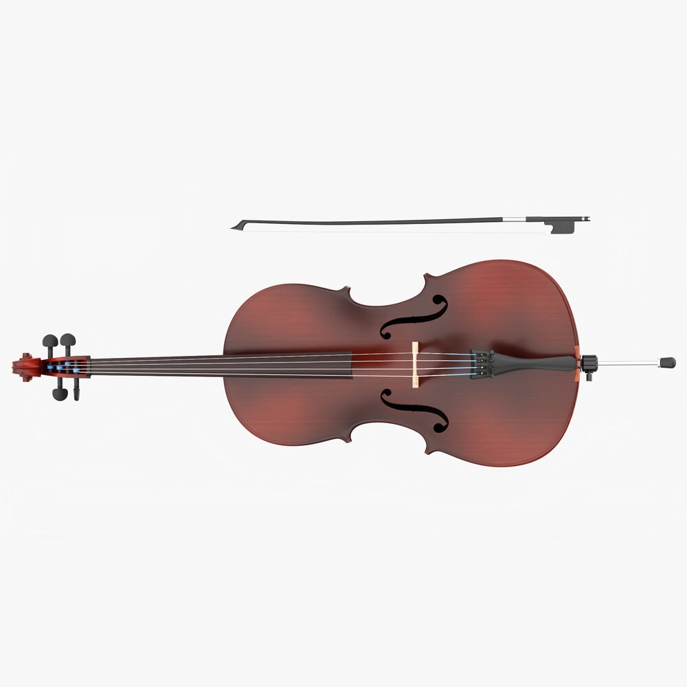 Acoustic Cello Red 3D model - Download Musical Instruments on 3DModels.org