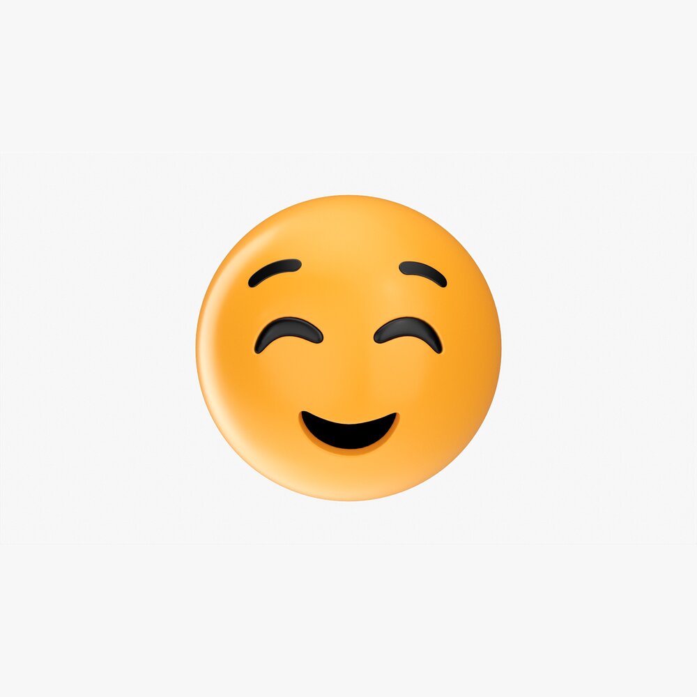 Emoji 012 Smiling With Eyes Closed 3D model Download Symbols