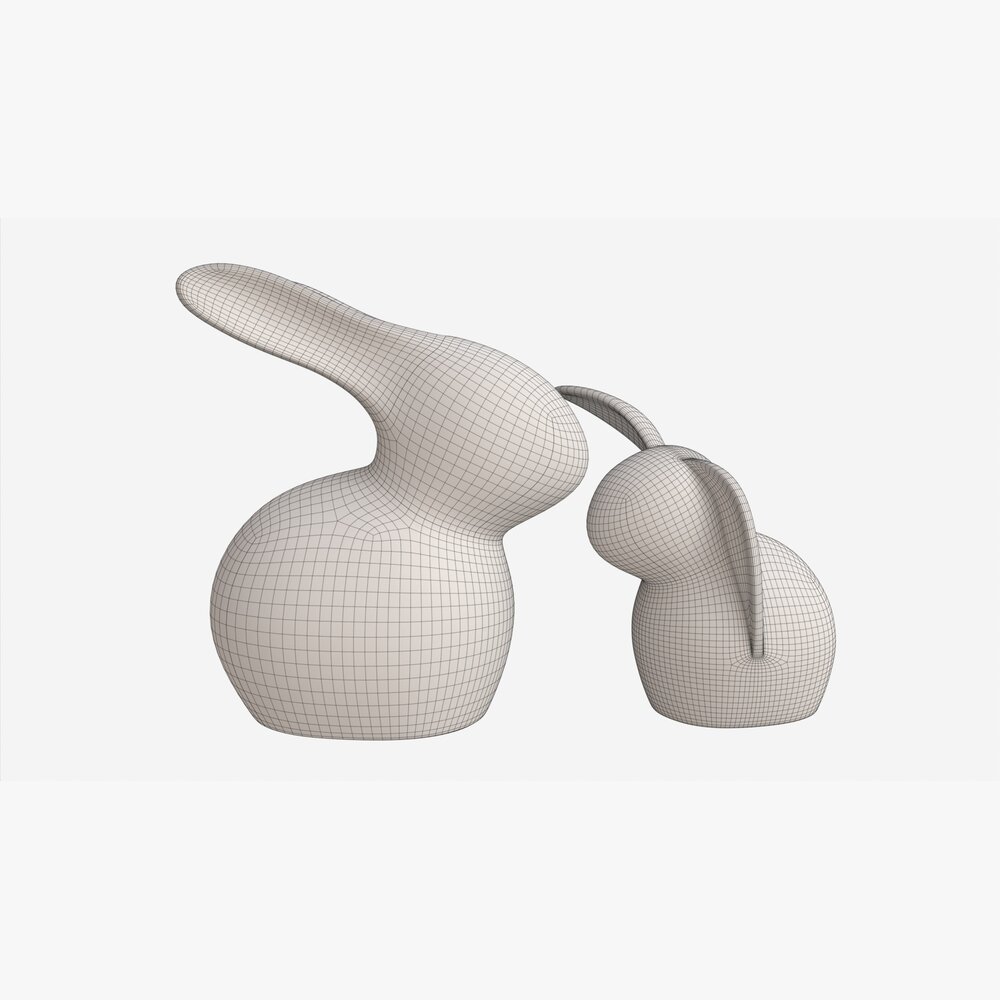 Decorative Ceramic Rabbits Set 3D model - Download Decoration on ...