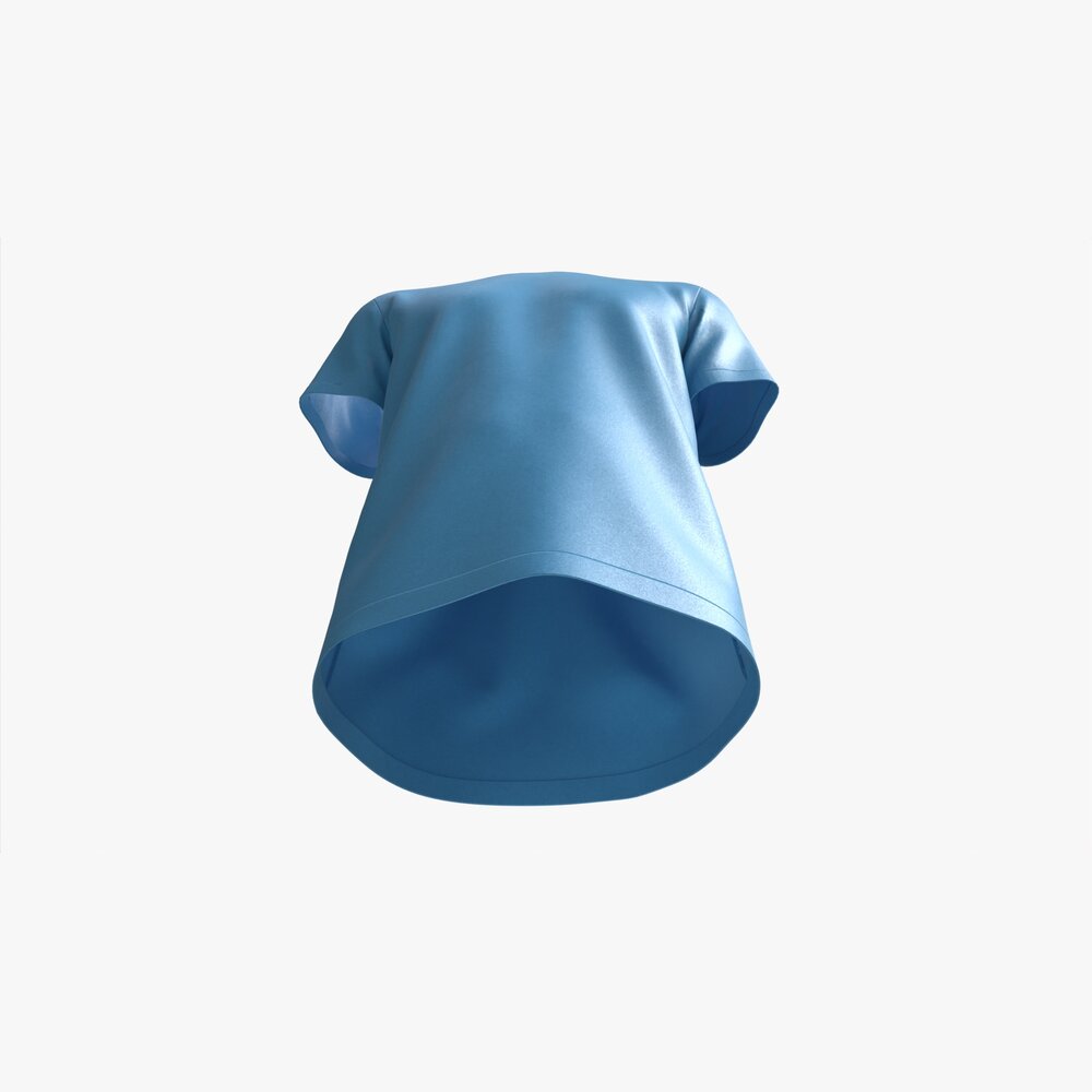V-Neck T-Shirt in Velvet Blue 3D model