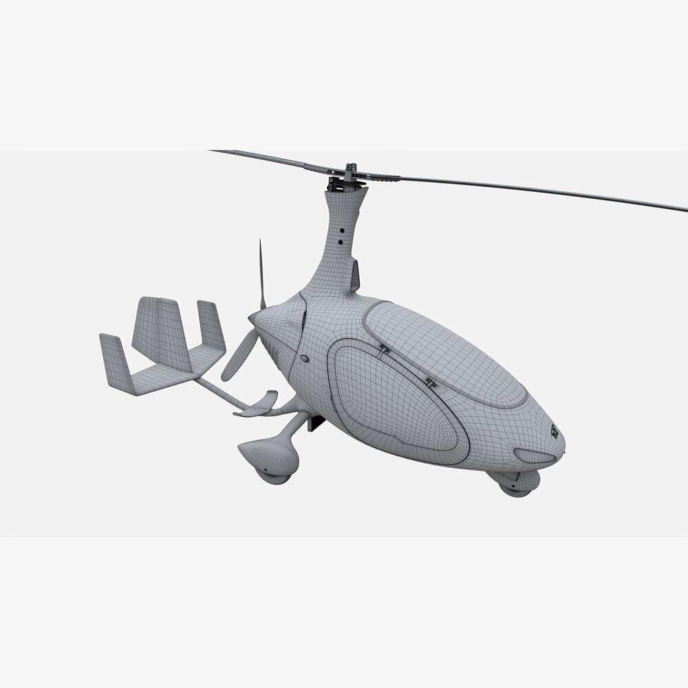 Gyroplane Autogyro Cavalon Orange 3D model - Download Helicopter on ...