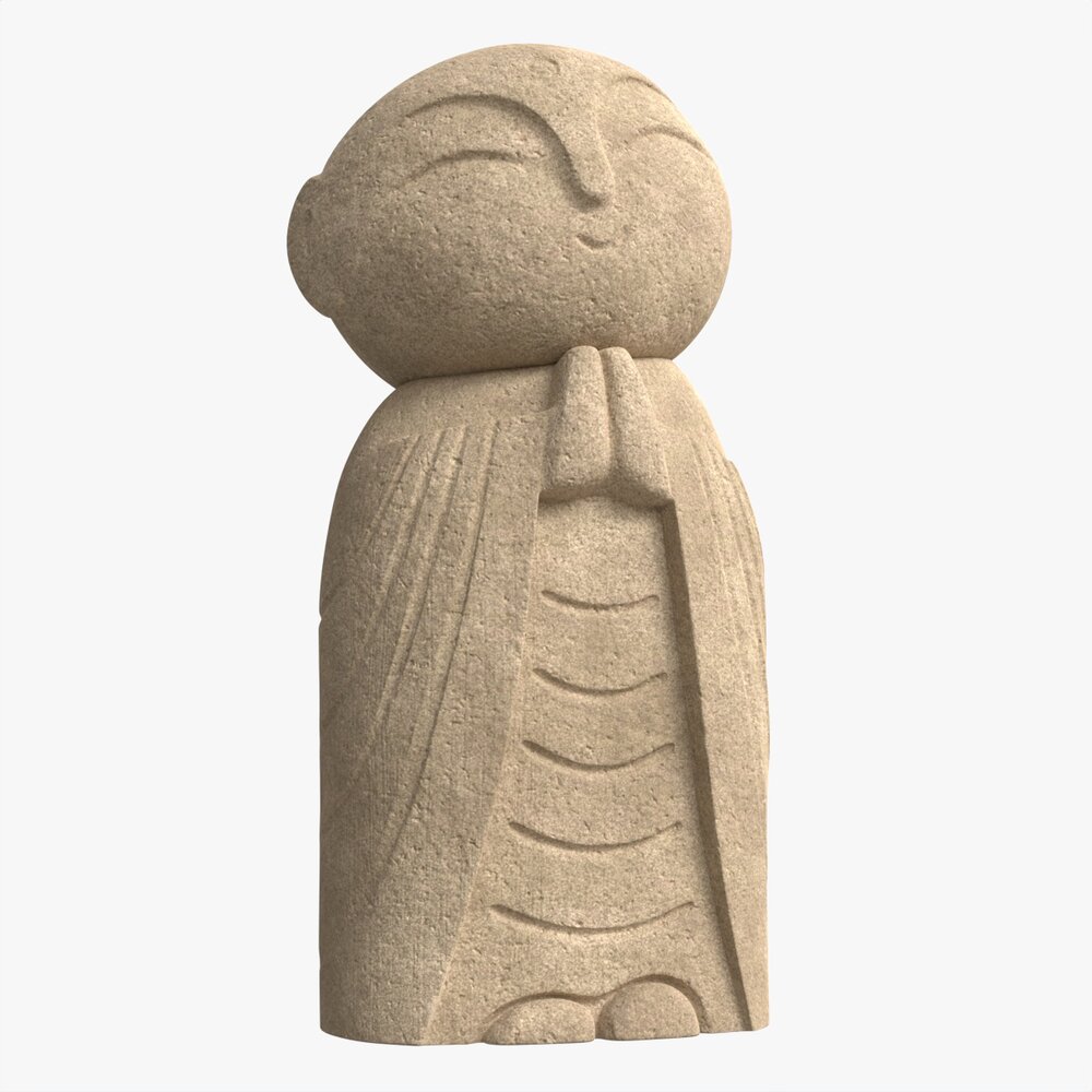 神聖な日本の地蔵菩薩の石像 祭壇用 3Dモデル - ダウンロード 彫刻