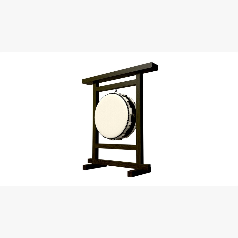 Tambor Taiko Ohira Japonês Tradicional Com Suporte Madeira Modelo