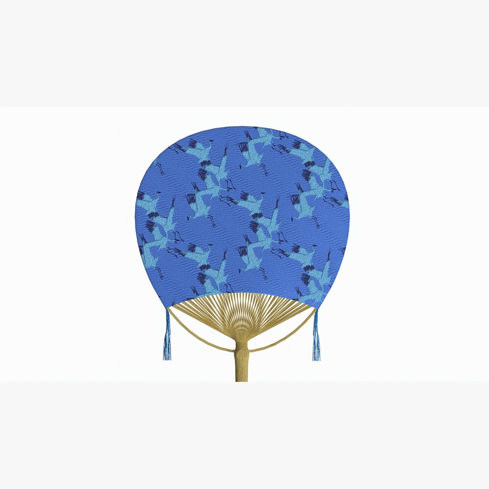 UCHIWA Japanese Fan - Willow with frog main image 1