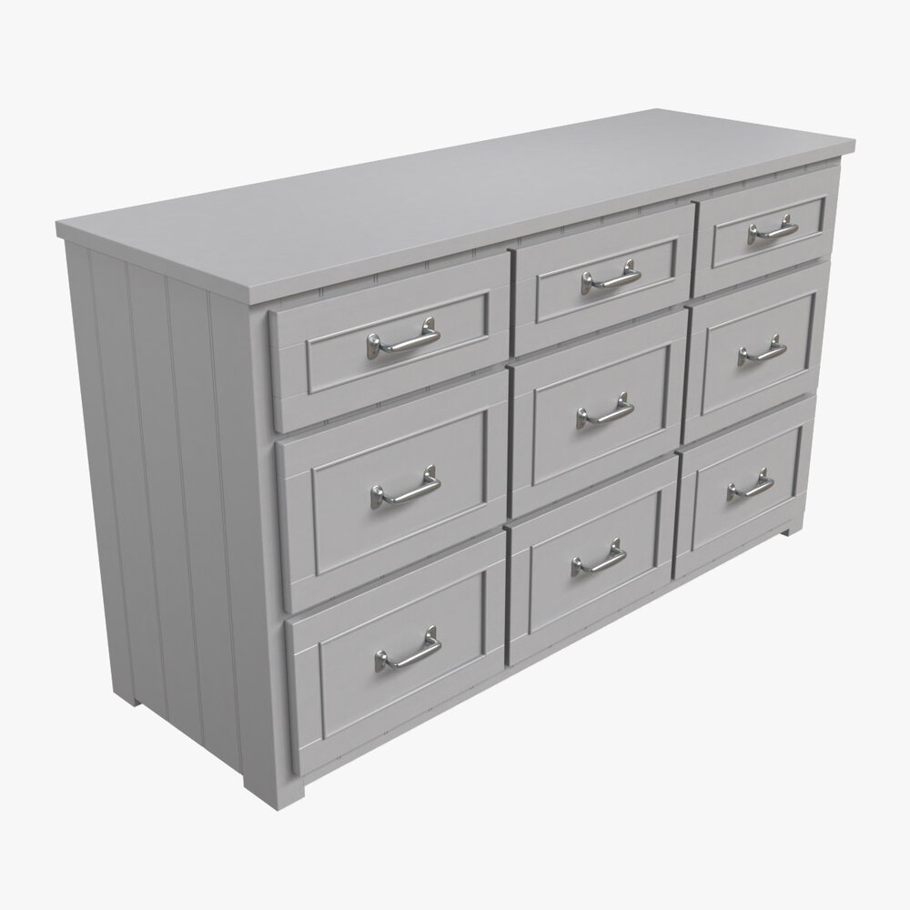 Pottery Barn Belden Extra-wide Dresser 3D model - Download Chest of drawers  on 3DModels.org