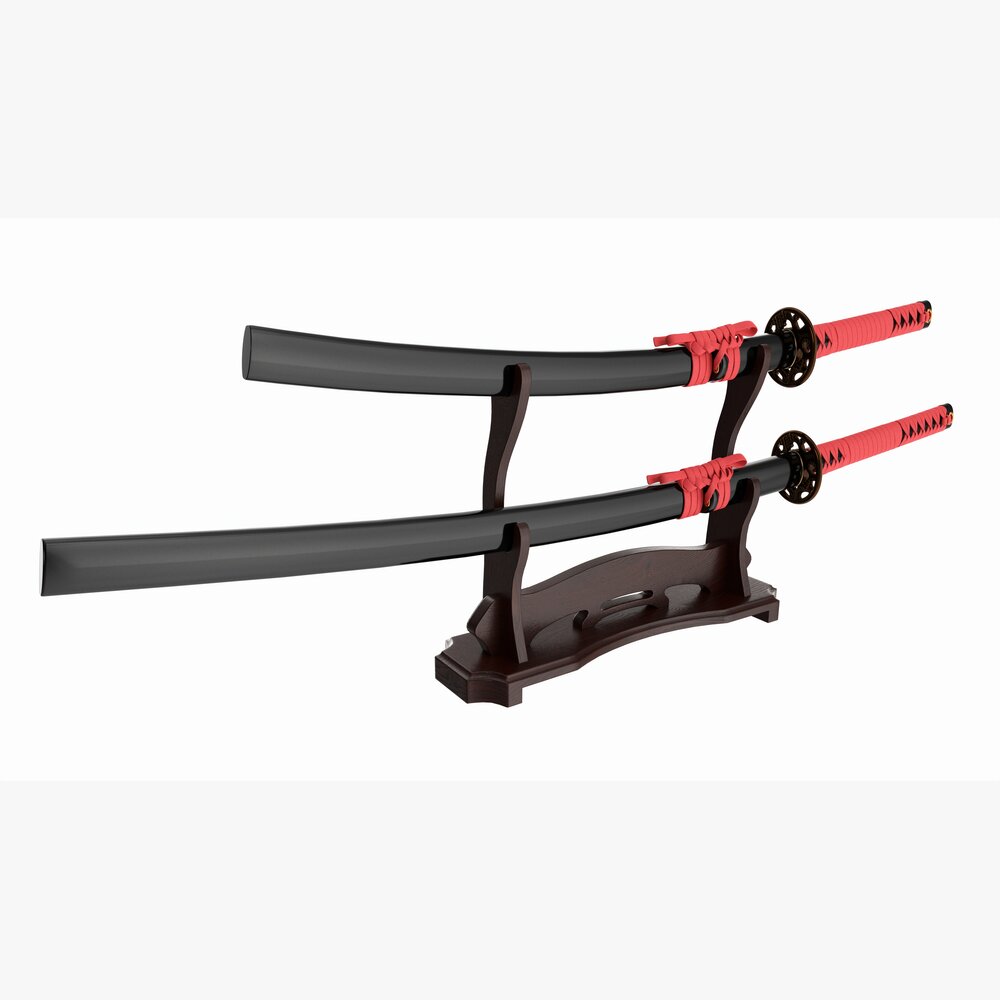 日本刀和胁差套装3D模型- 下载Bladed Weapon 开启3DModels.org