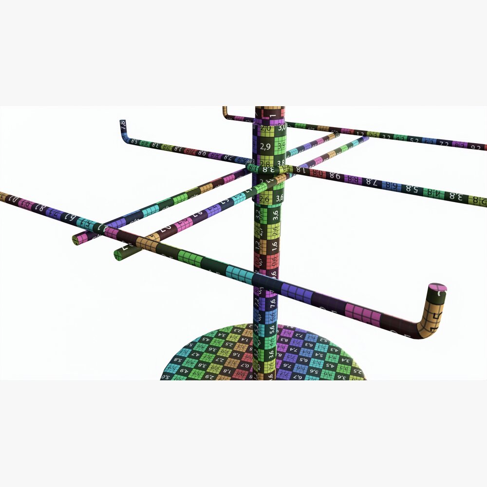 Two Tier Counter Top Spinner With Hooks 3D model - Download Shelving on ...
