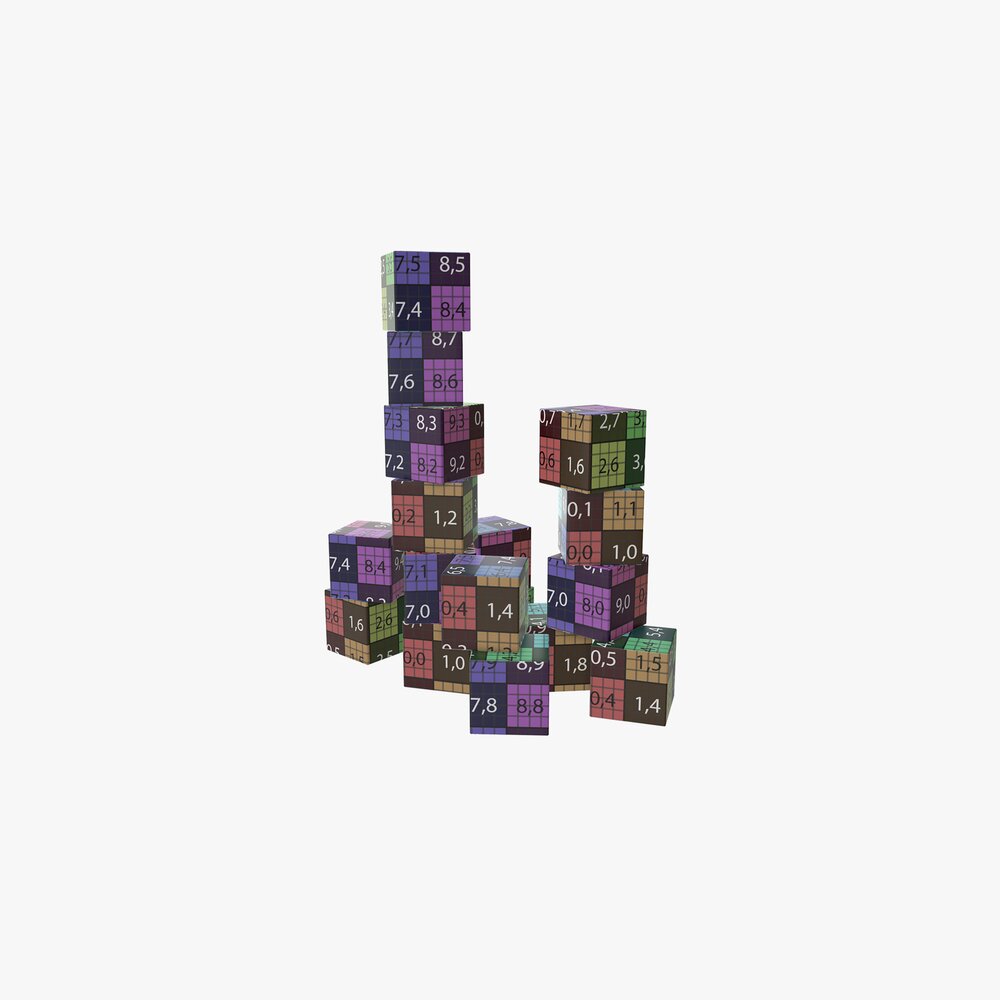 Colored Cubes 3D model - Download Toys on 3DModels.org
