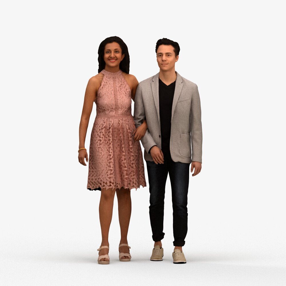 Figura ng Mag-asawa sa Pormal na Damit 3D model - Download People on ...