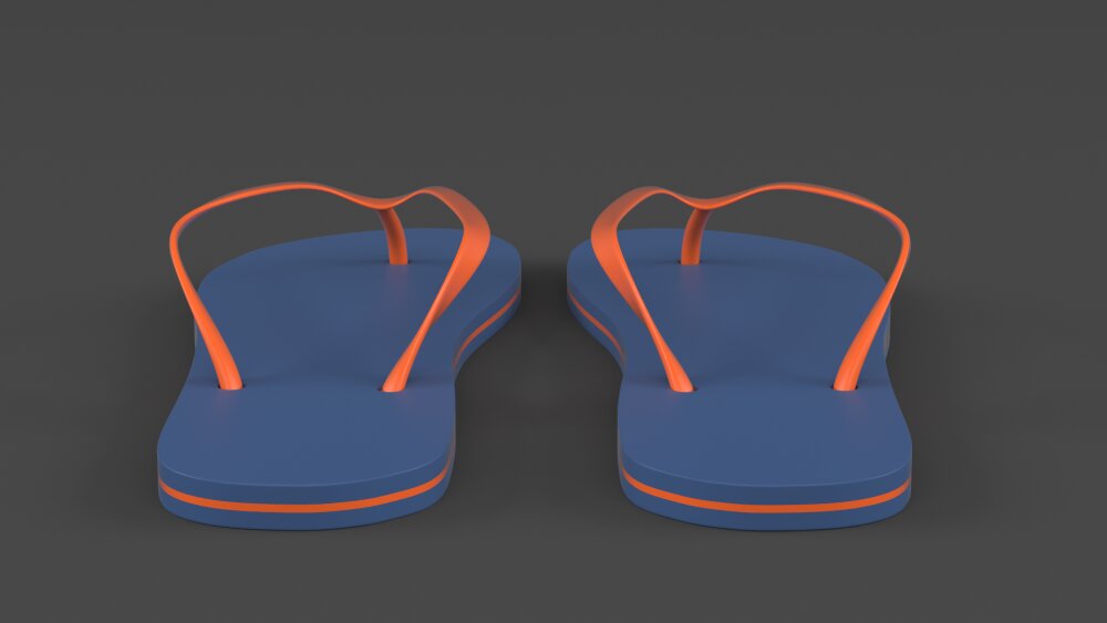 Blue Summer Flip Flops 3D model - Download Shoes on 3DModels.org