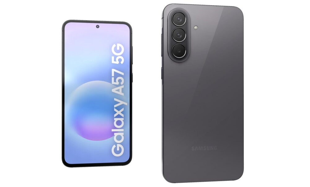 Samsung Galaxy A57 5G Gri 3D modeli - İndir Telefonlar üzerinde