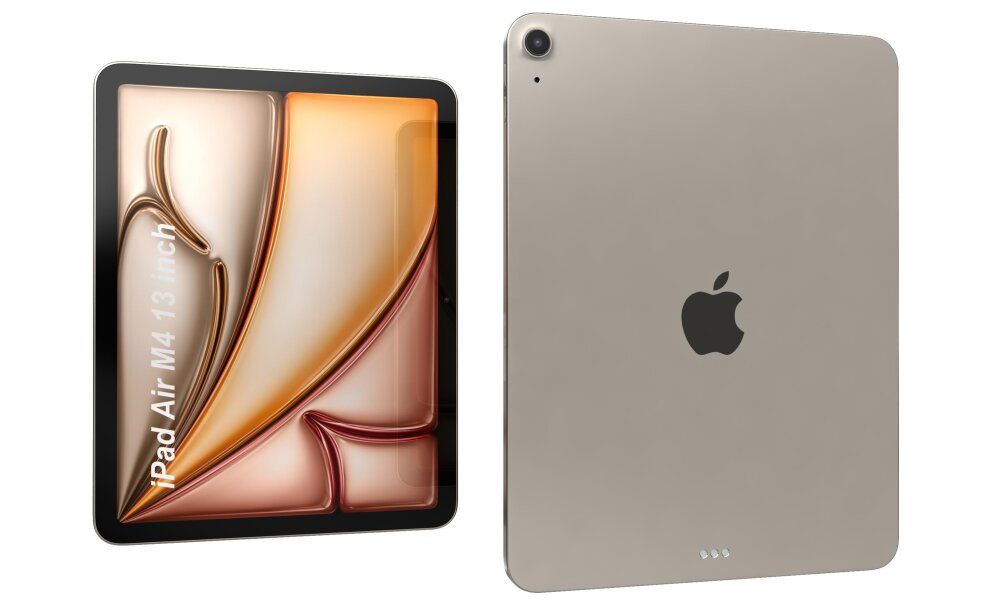 Apple iPad Air M4 13 İnç 2026 Starlight 3D modeli - İndir Tablet