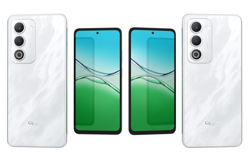 Aurora Green ve Mist White Oppo A5 5G 2025 3D modeli - İndir