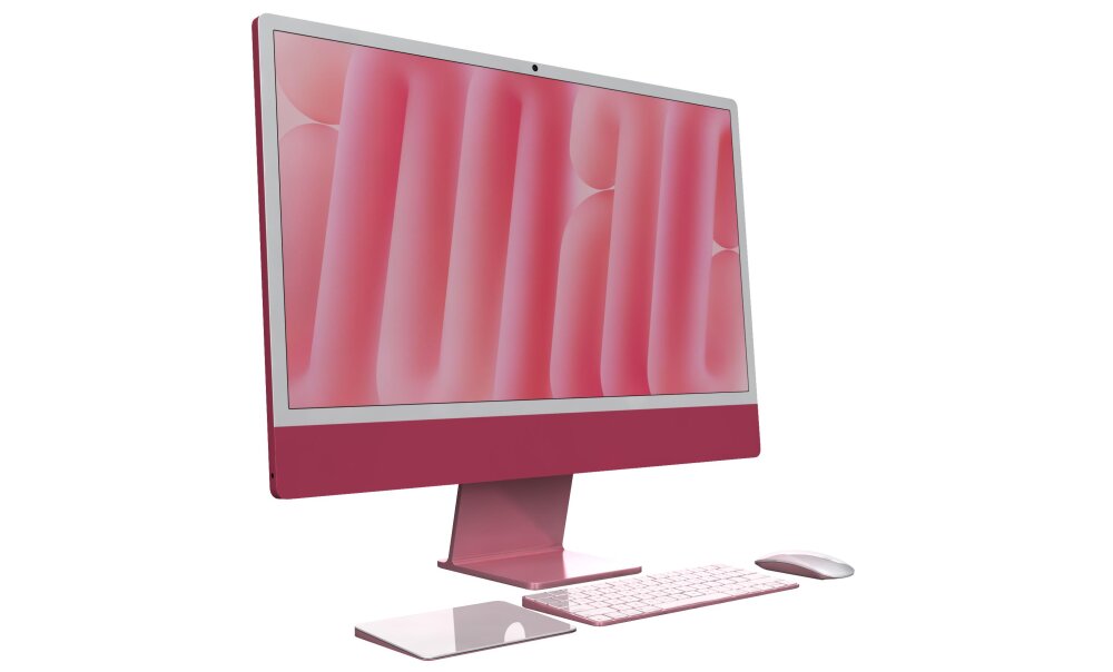 Apple iMac com Chip M4 Pink Modelo 3D - Baixar Mostrador, Monitor