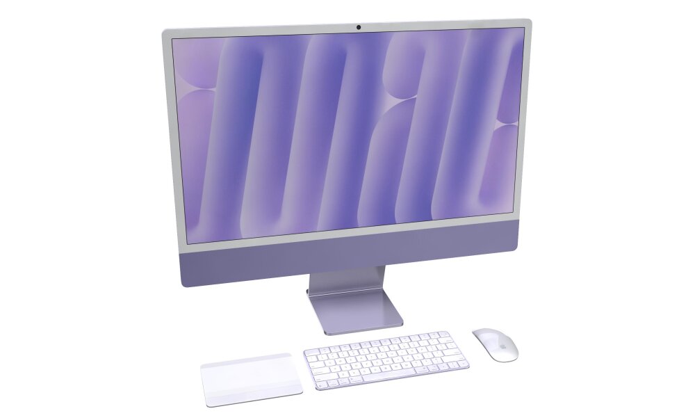 Apple iMac M4 Chip Mor Renk 2024 3D modeli - İndir Bilgisayar