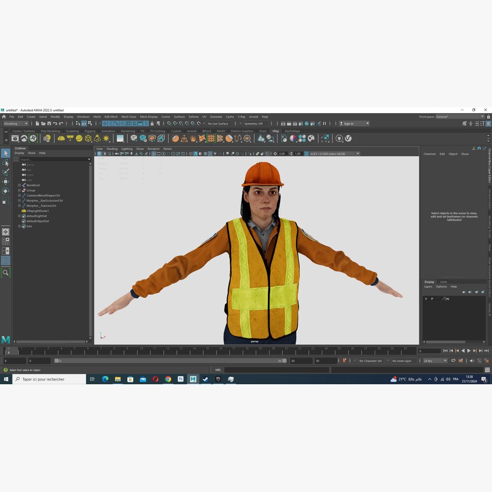 Female Construction Worker Character 3D model - Download Character on ...