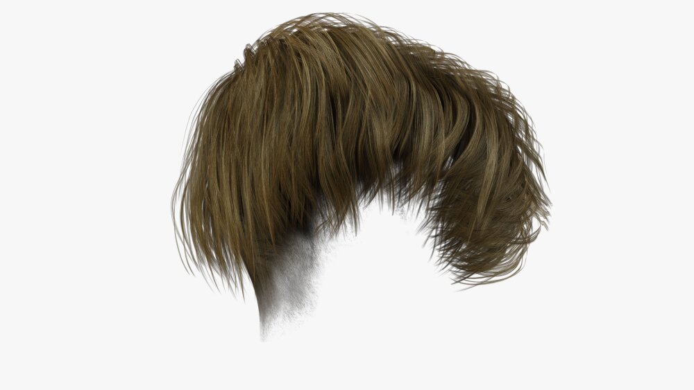 Smoothly Layered Asymmetrical Pixie Cut 3D model - Download Character ...