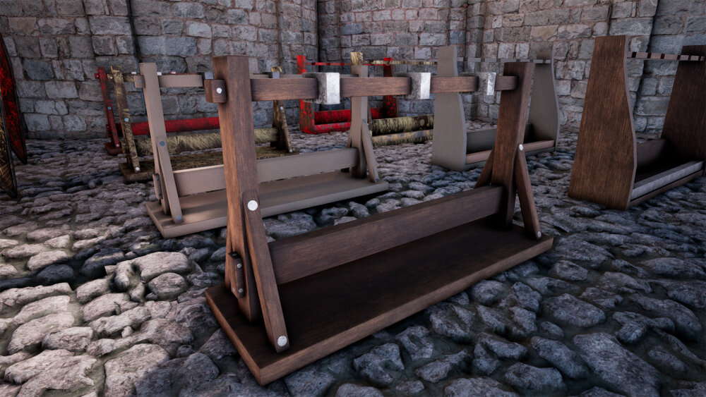 Shields and Racks 44 Variations 3D 모델 - 다운로드 Bladed Weapon on 3DModels.org