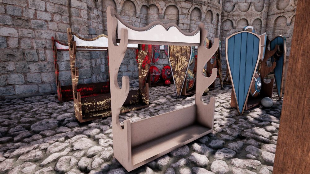 Shields and Racks 44 Variations 3D 모델 - 다운로드 Bladed Weapon on 3DModels.org