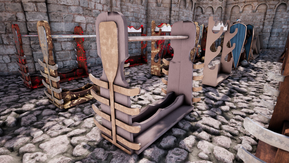 Shields and Racks 44 Variations 3D 모델 - 다운로드 Bladed Weapon on 3DModels.org
