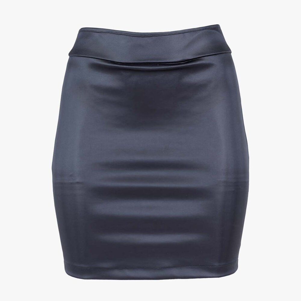 leather spanking dress Black Wool Leather Spanking Split Punk Skirt, Black / F.2XL