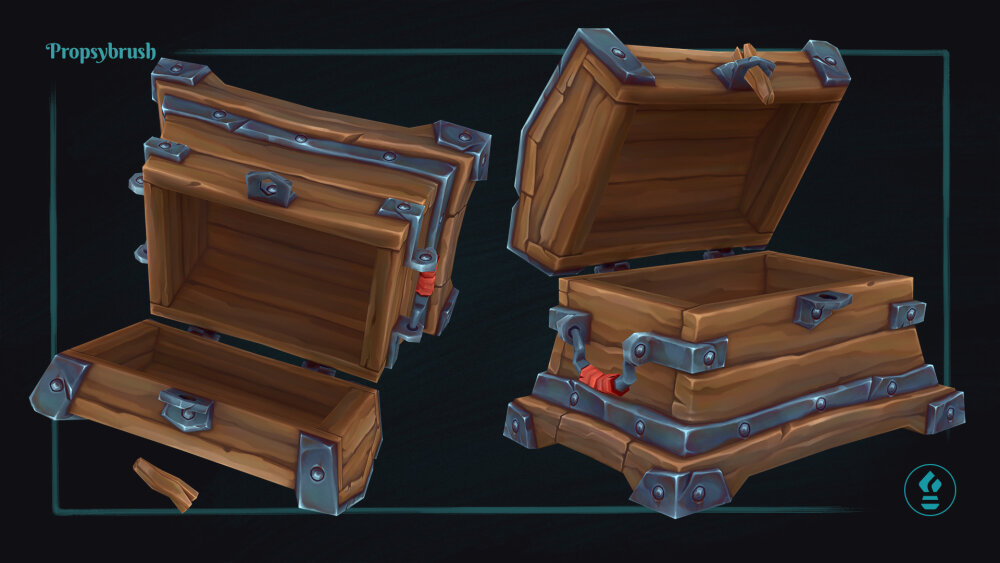 Stylized Rustic Chest Prop – Game-ready Hand-painted Asset – 3D model ...