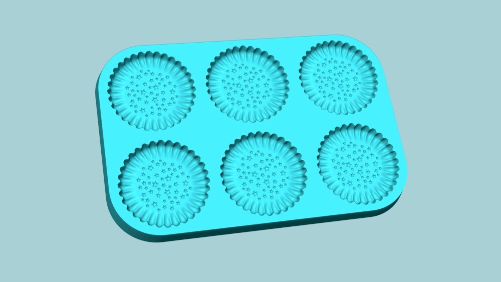 Molding Pattern Design For Silicone Reference: Biscuit Silicon Molding Cookie Mould With Star Pattern Design 3D