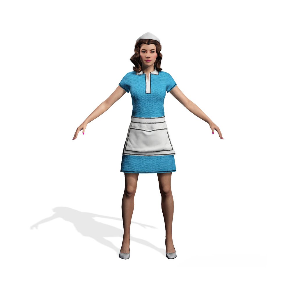 blue waitress dress Blue White Waitress Dress-Waitress 4200-Chest 34
