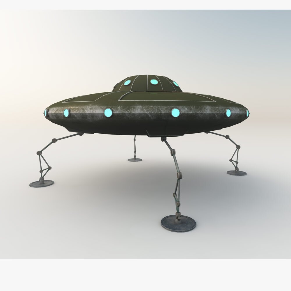 UFO KitBash – 16 Low Poly PBR Ufo pack 3D model - Download