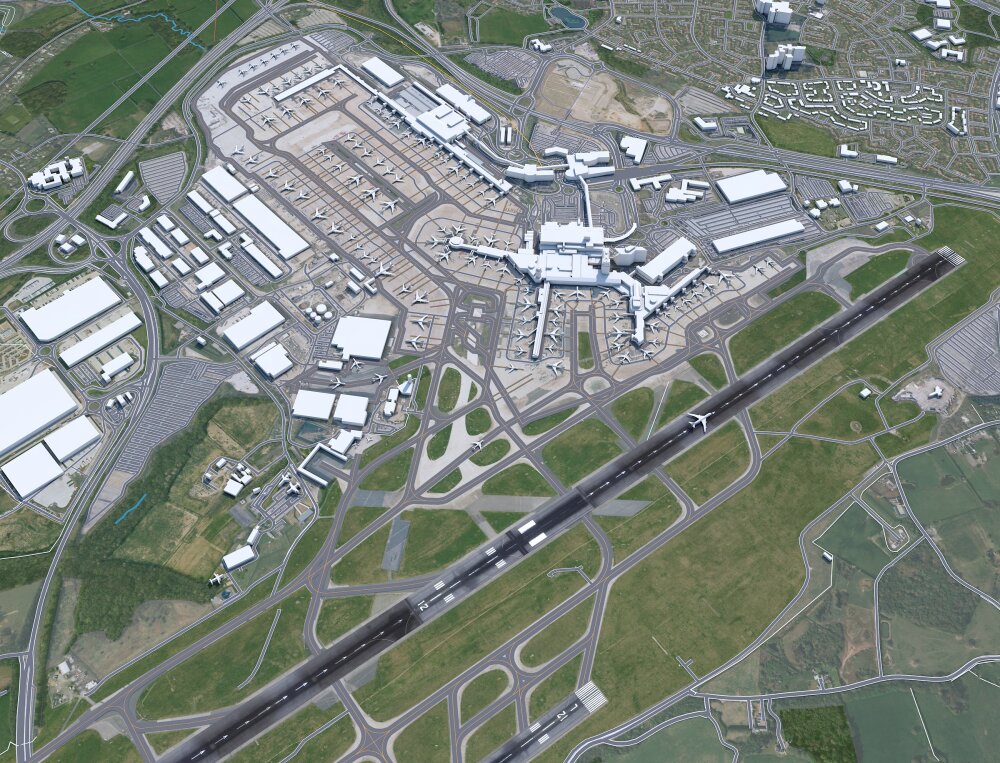 Manchester Airport Uk 10km 3D model - Download Infrastructure Buildings ...
