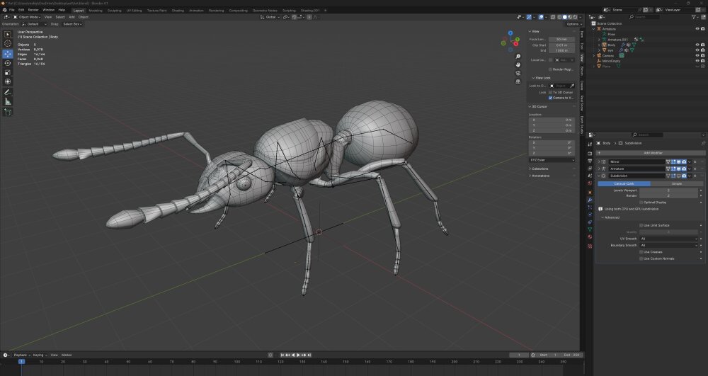 Ant Blend 3D model - Download Insects on 3DModels.org